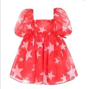 Selkie Red Star Mini Puff Dress Size Small